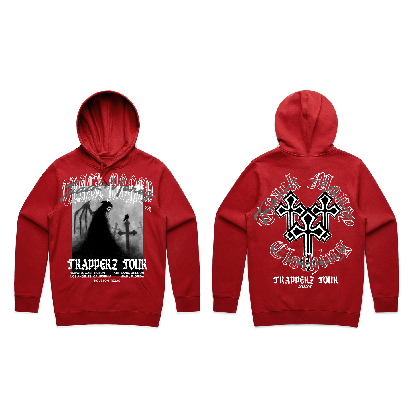 "TRAPPERZ TOUR" Red Heavyweight Hoodie