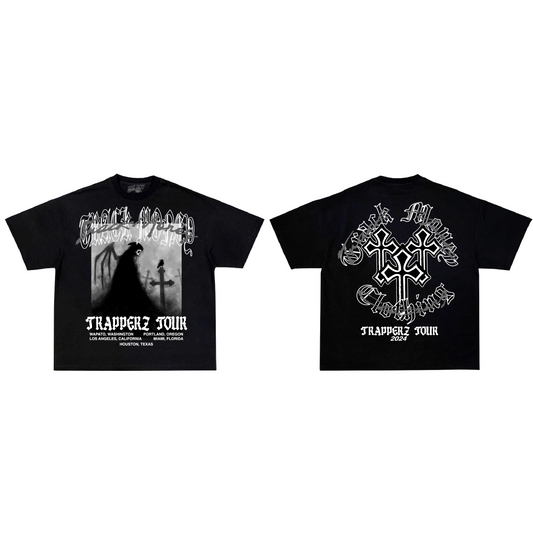"TRAPPERZ TOUR" Black Oversized Tee